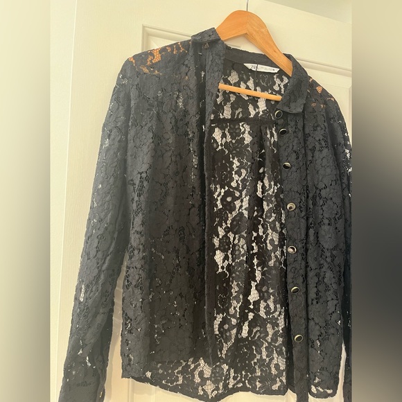Lace top - size S - Zara - Black - Picture 2 of 2